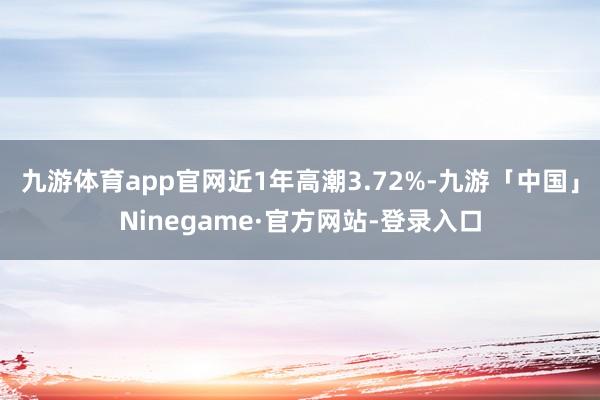 九游体育app官网近1年高潮3.72%-九游「中国」Ninegame·官方网站-登录入口