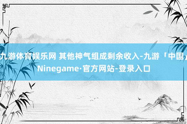 九游体育娱乐网 其他神气组成剩余收入-九游「中国」Ninegame·官方网站-登录入口