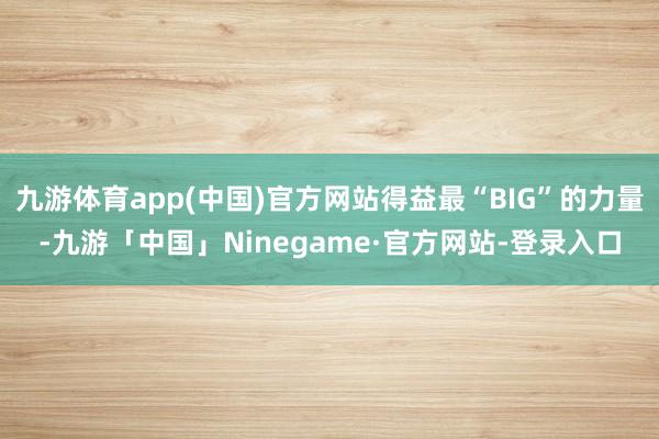 九游体育app(中国)官方网站得益最“BIG”的力量-九游「中国」Ninegame·官方网站-登录入口