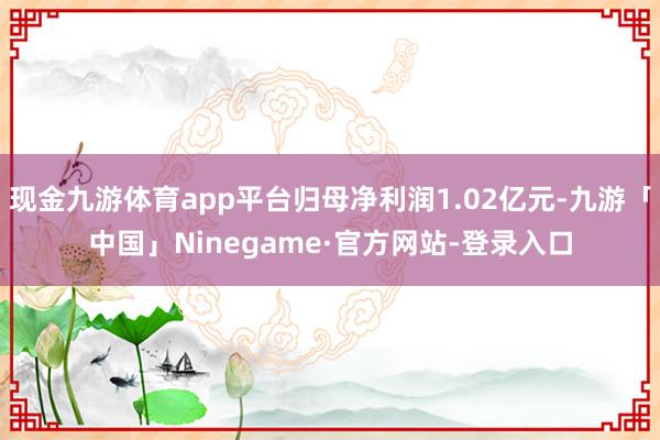 现金九游体育app平台归母净利润1.02亿元-九游「中国」Ninegame·官方网站-登录入口