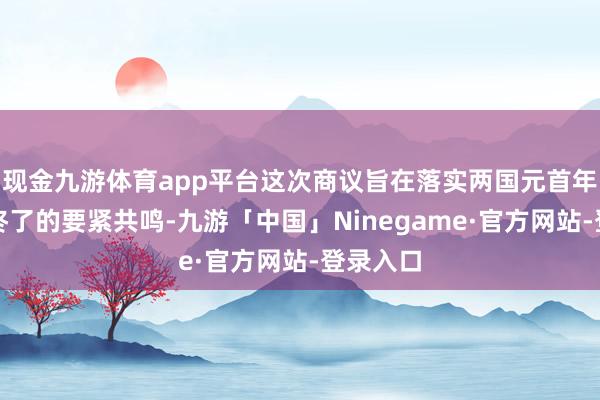 现金九游体育app平台这次商议旨在落实两国元首年内会晤终了的要紧共鸣-九游「中国」Ninegame·官方网站-登录入口