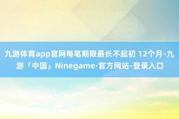 九游体育app官网每笔期限最长不起初 12个月-九游「中国」Ninegame·官方网站-登录入口